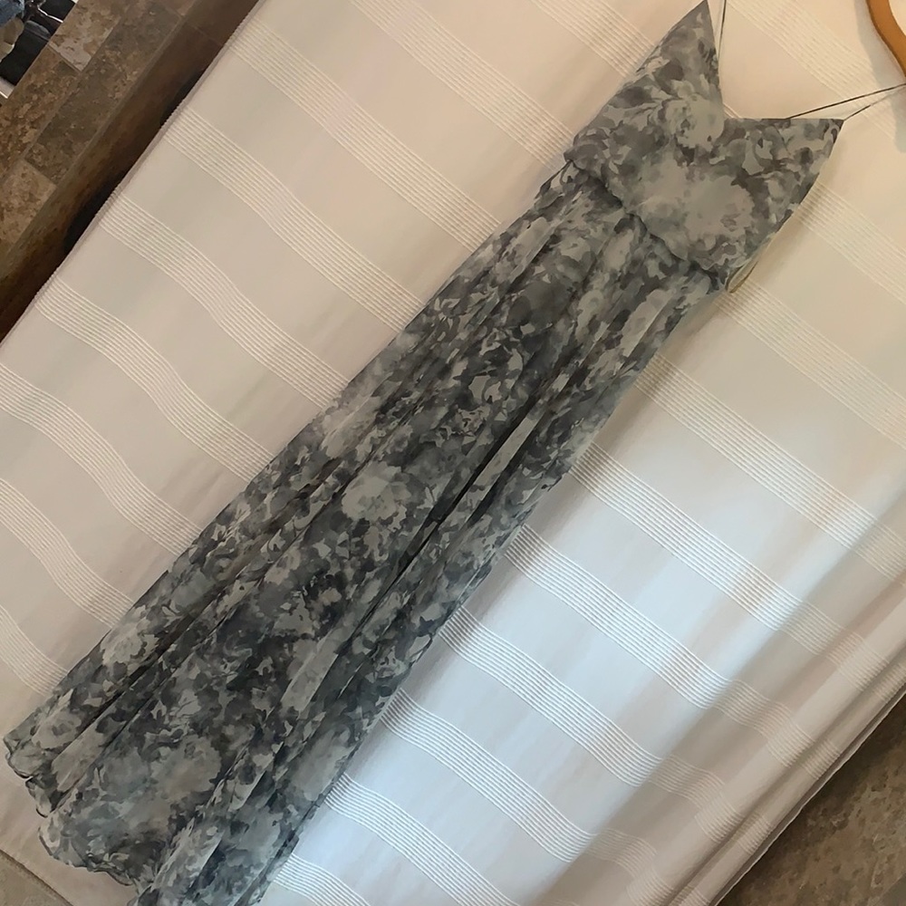 Blue multi color luxe chiffon prints